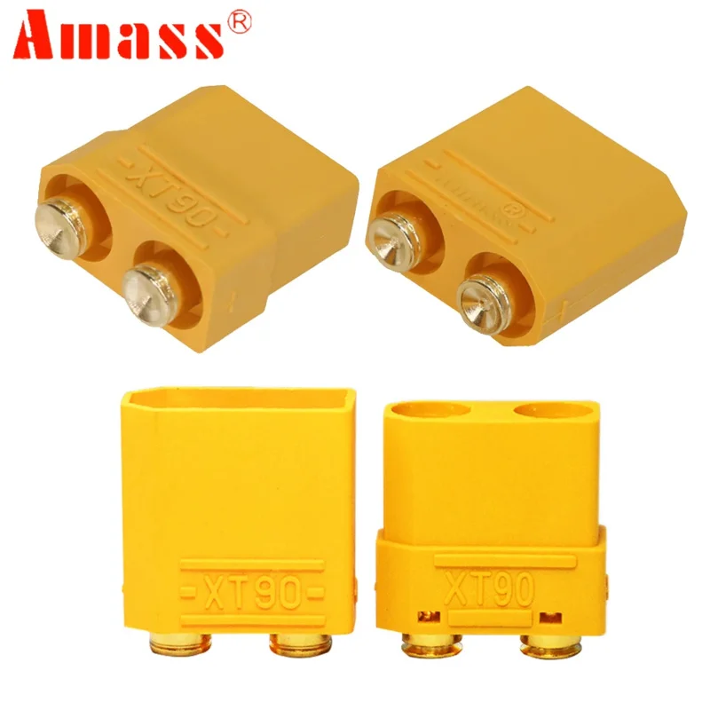Amass XT90PB DC 500V 45A-90A 4.5 mm Male Female Brass Gold Plated Banana Plug Connector For RC Battery ESC Motor DIY