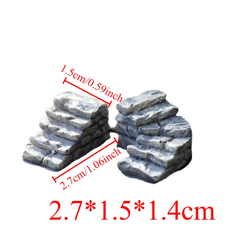 2pcs White House Stairs Park Stairs Moss Micro Landscape Decoration DIY Resin Decoration Resin Crafts Wholesale