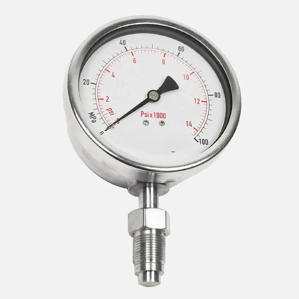 high quality 100mm stainless steel oil filled sanitary diaphragm seal pressure gauge for homogenizer mulser crusher food machine