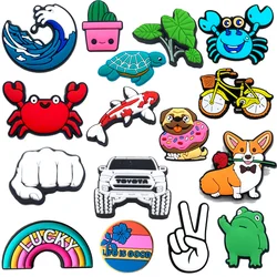 1Pcs Shoe Charms Crab Dog Goldfish PVC Shoe Decorations For Garden Sandals Buckle Accessories Fit Wristbands