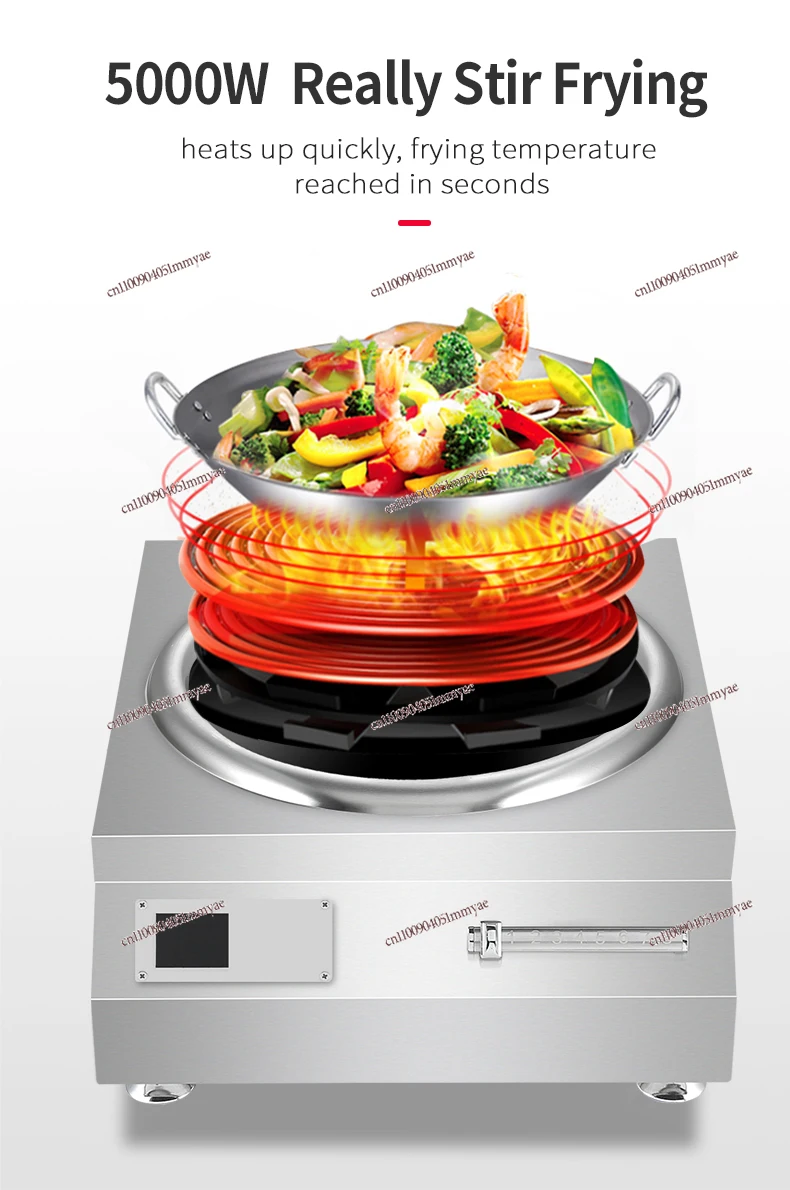 

Commercial 110V/220V 5000W High-power Cooking Wok burner Type Induction Cooker Concave Furnace Stove Home Kitchen Use Cooktop