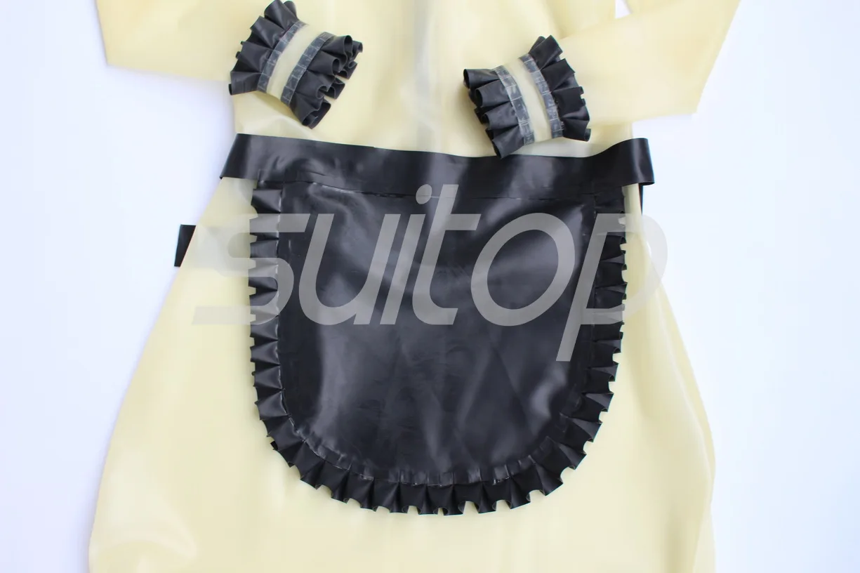 sexy transparent rubber party dress with apron not including Cap RUBBER MAID DRESS SUITOP