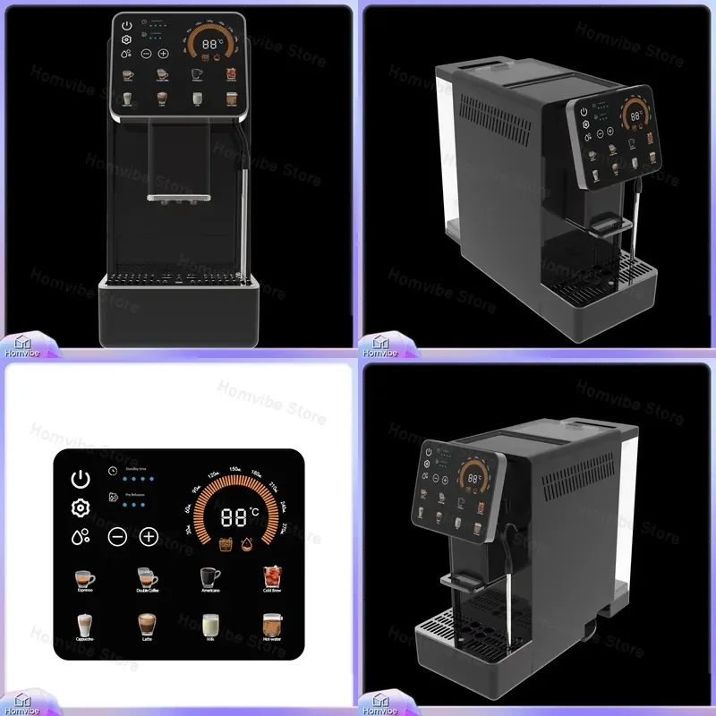 

Smart Coffee with Auto Brewing Timer LCD Display for Home Office Kitchen Fast Heating 15Bar Espresso Maker Portable