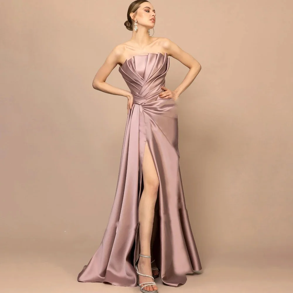 

Muloong Strapless Floor-Length Women Elegant And Pretty Luxury Prom Dress