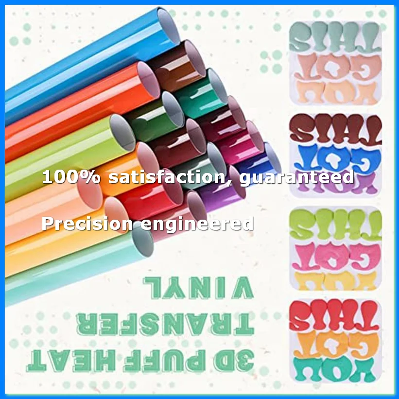 Puff Vinyl Heat Transfer - 18 Sheets 12 X 10Inches 3D Puff HTV Heat Transfer Vinyl for T-Shirts DIY Compatible-A69M