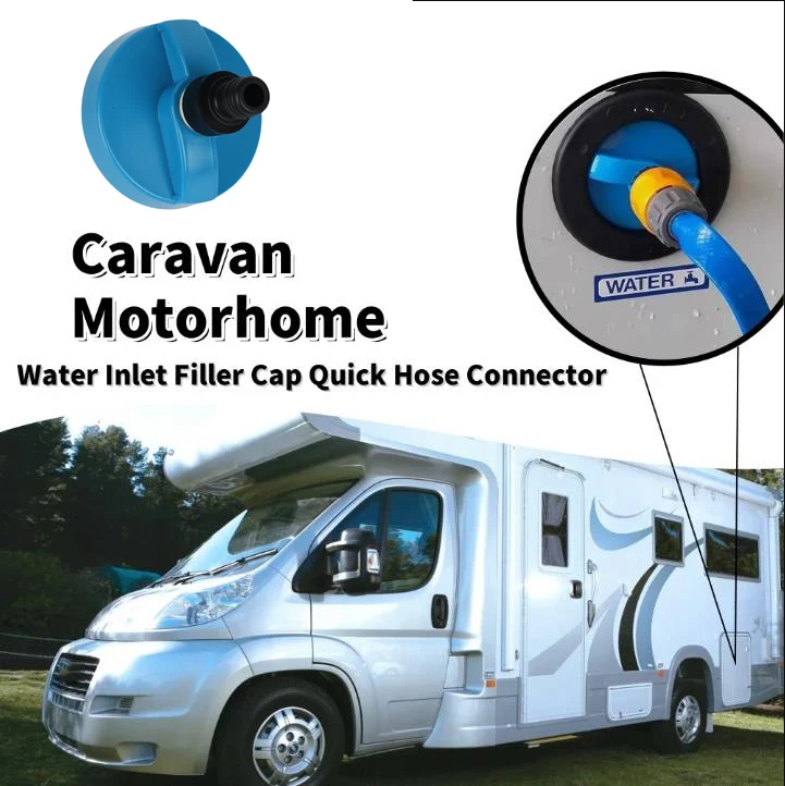 Adaptador de manguera de ducha exterior para autocaravana, manguera de tanque de agua para caravana, conector de conexión rápida, tapa de llenado de entrada de agua, conector de manguera rápida