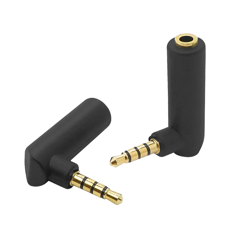 1 Buah Konektor Berlapis Emas 3.5 Jack Sudut Kanan Perempuan Ke 3.5Mm 3 Tiang Pria Audio Stereo Steker L Bentuk Konektor Adaptor Jack