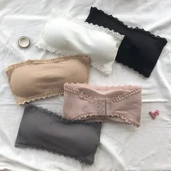 Lingerie sem alças sem costura para mulheres, top de tubo monocromático, bralette invisível, sutiãs sexy, roupas íntimas monocromáticas