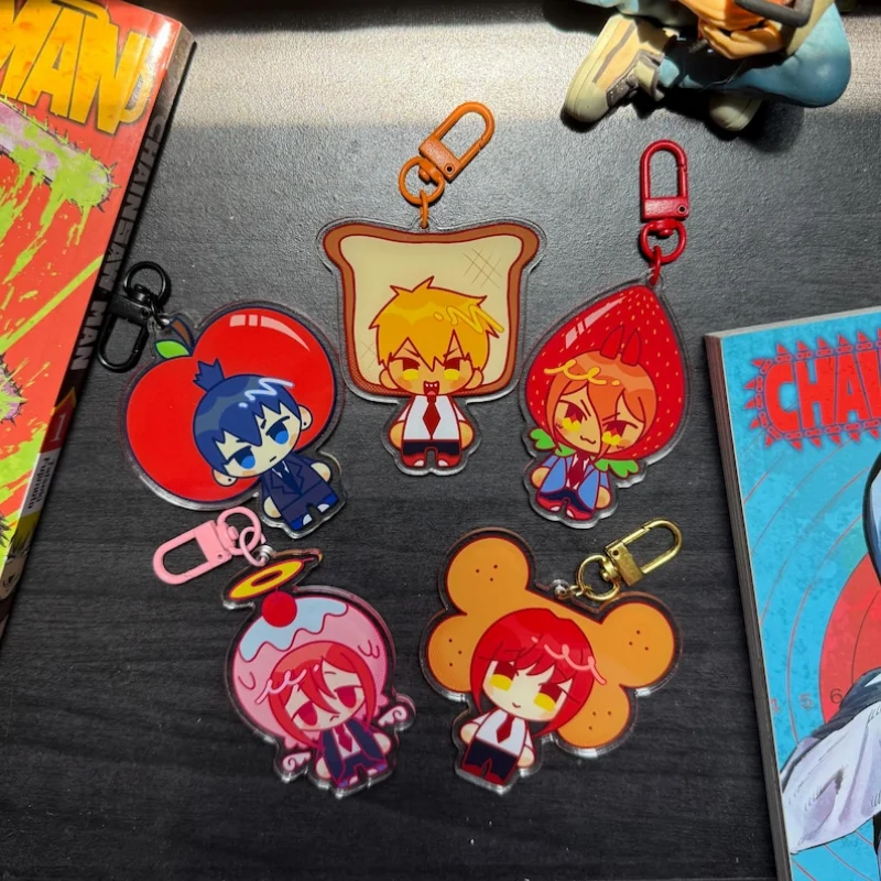 Customizable That Dude with a Chainsaw Character Acrylic Food Keychain Unique Design Collectible Accessory