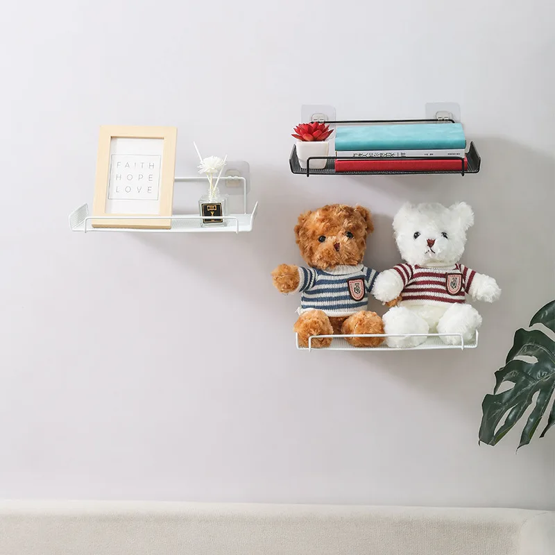 3363 Router Shelf TV Set-Top Box Wall Mounted Hanging Metal Storage Shelf Non-Perforated Wireless Wifi Shelf