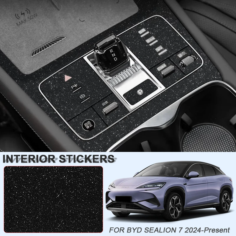 Car Carbon Interior Sticker For BYD SEALION 7 2024-Present Lifting Window Panel Decal Gear Inner Door Protective Film Accessory