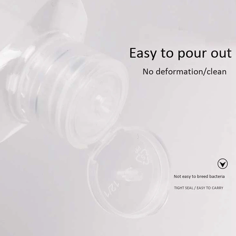 80 PCS 2 Oz 60 Ml Transparente Recarregável Flip Top PET Plástico Recipiente de Garrafa de Viagem
