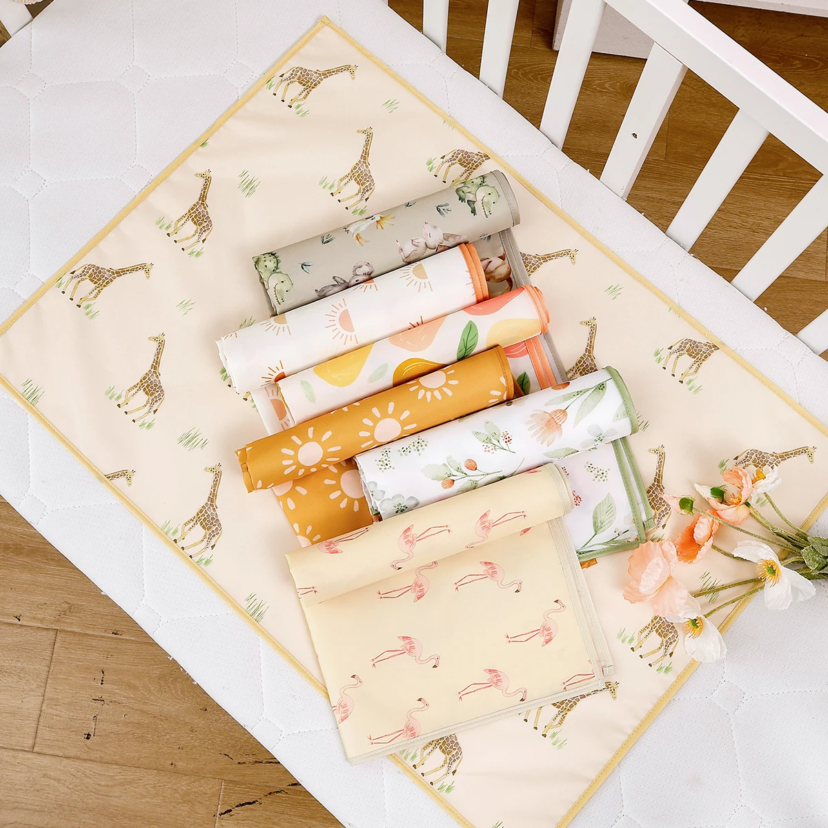 カンゴベイビー # 私のソフトライフ #   2 個セット持ち運びが簡単なベビーハイハイマット新生児おむつ交換マットサイズ 50x70cm