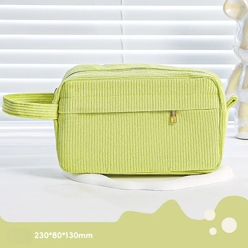 قطعة واحدة من مقلمة سروال قصير أنيقة للأطفال منظم مستحضرات التجميل بلون سادة وحقيبة مكياج ذات سعة كبيرة