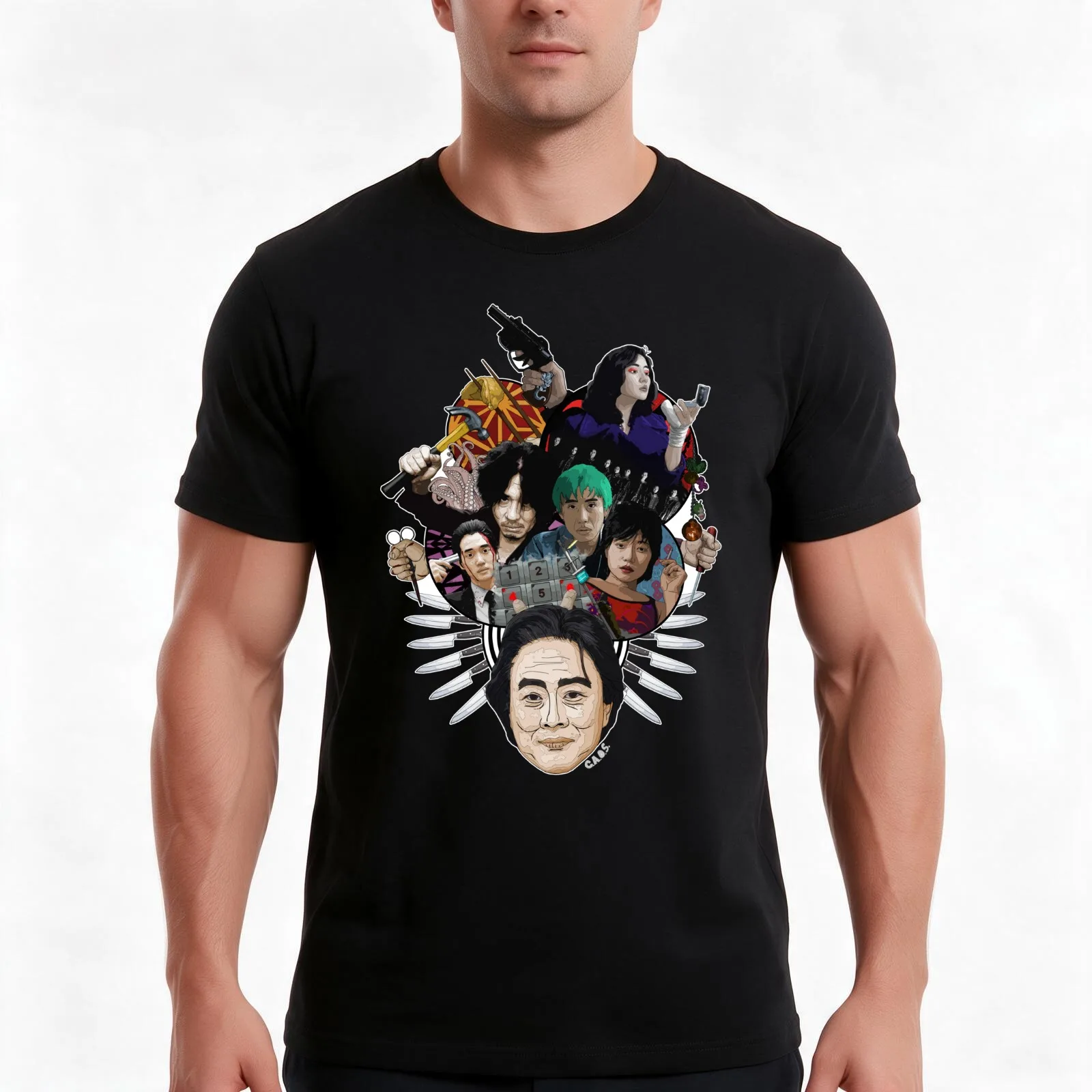 Park Chan-wook - Mash Up Tribute T-Shirt Summer Casual Cotton Tee Oversized Streetwear Tops Vintage Graphic Print