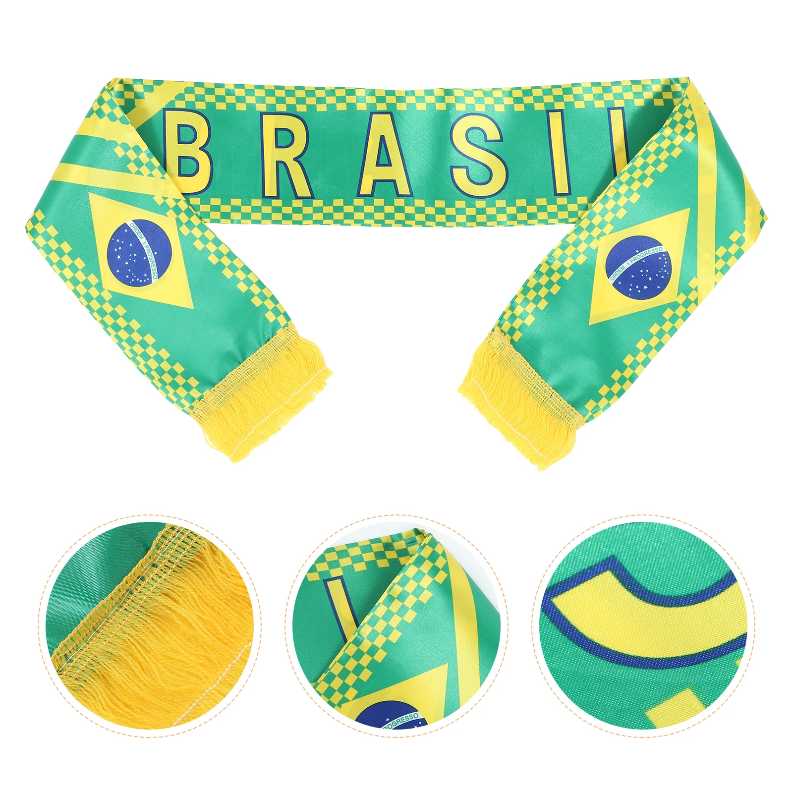 

2 Pcs Fans Scarf Football Event Sports Gift Nationality Knit Scarfs Satin for Photo Prop Soccer