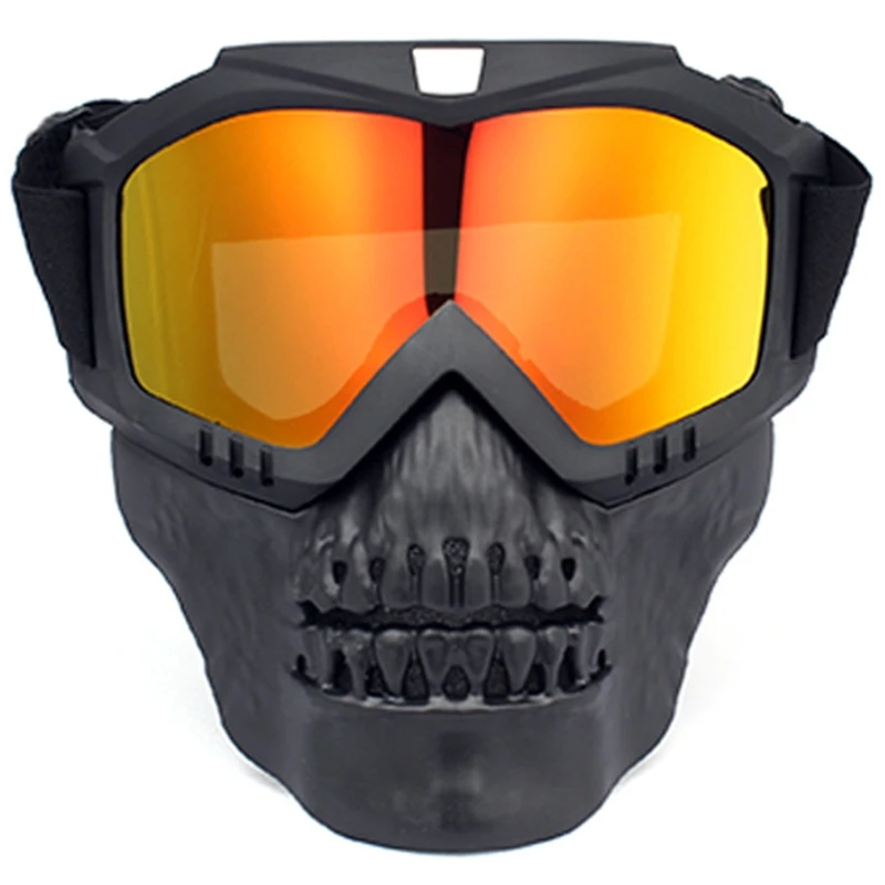 Ski Goggles Mask Motorcycle Goggles Mask Motocross Sunglasses For Men Wind Proof Motocross Goggles Skull  Face Mask