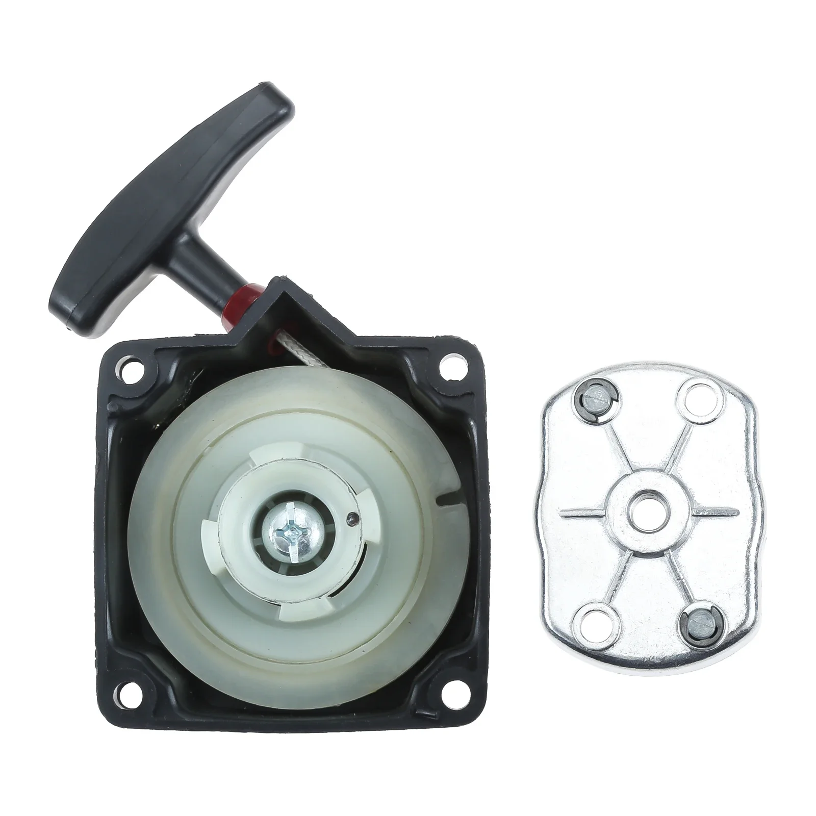 1 Set Recoil Starter with Pulley Plate Kit for Gasoline Brush Cutter Engine 43CC 49CC 52CC Garden Tool Parts