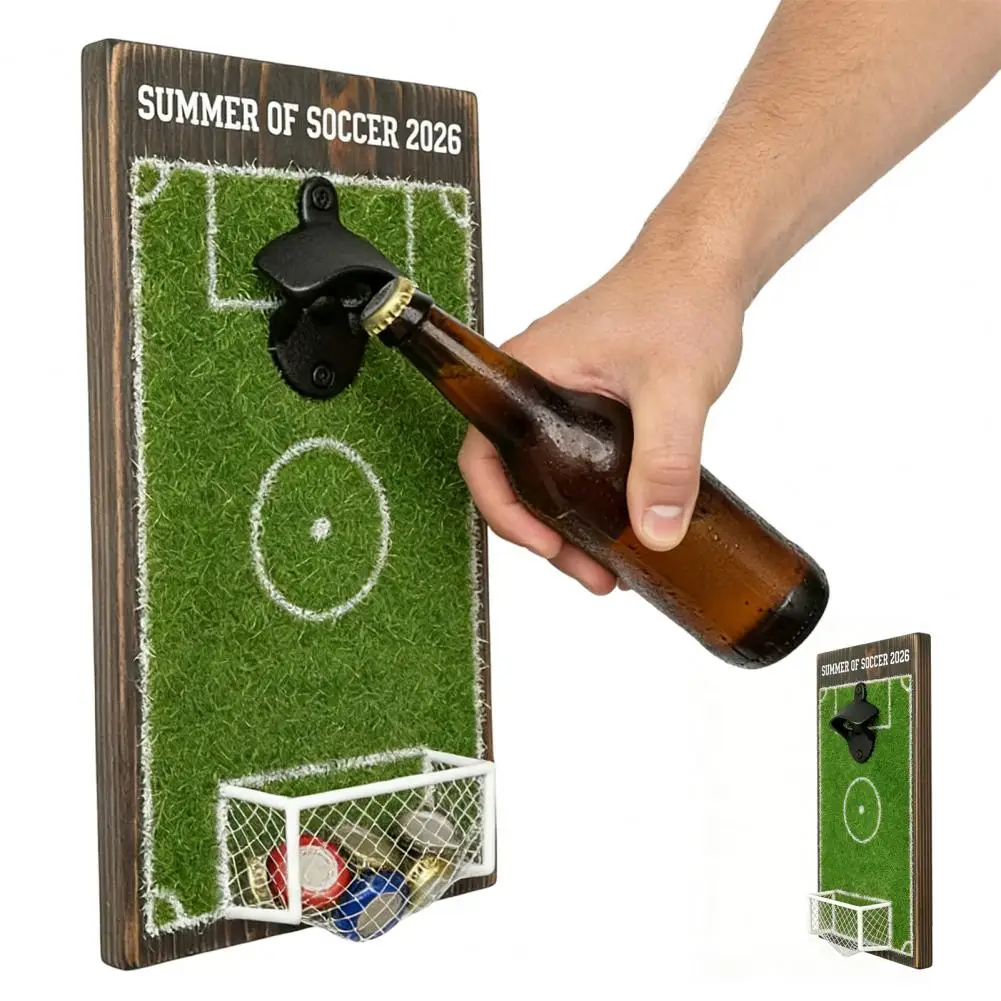 

Football Field Beer Bottle Opener Wooden Soccer Field Sign for Bar Game Room Unique Gift for Football Lovers and boyfriend