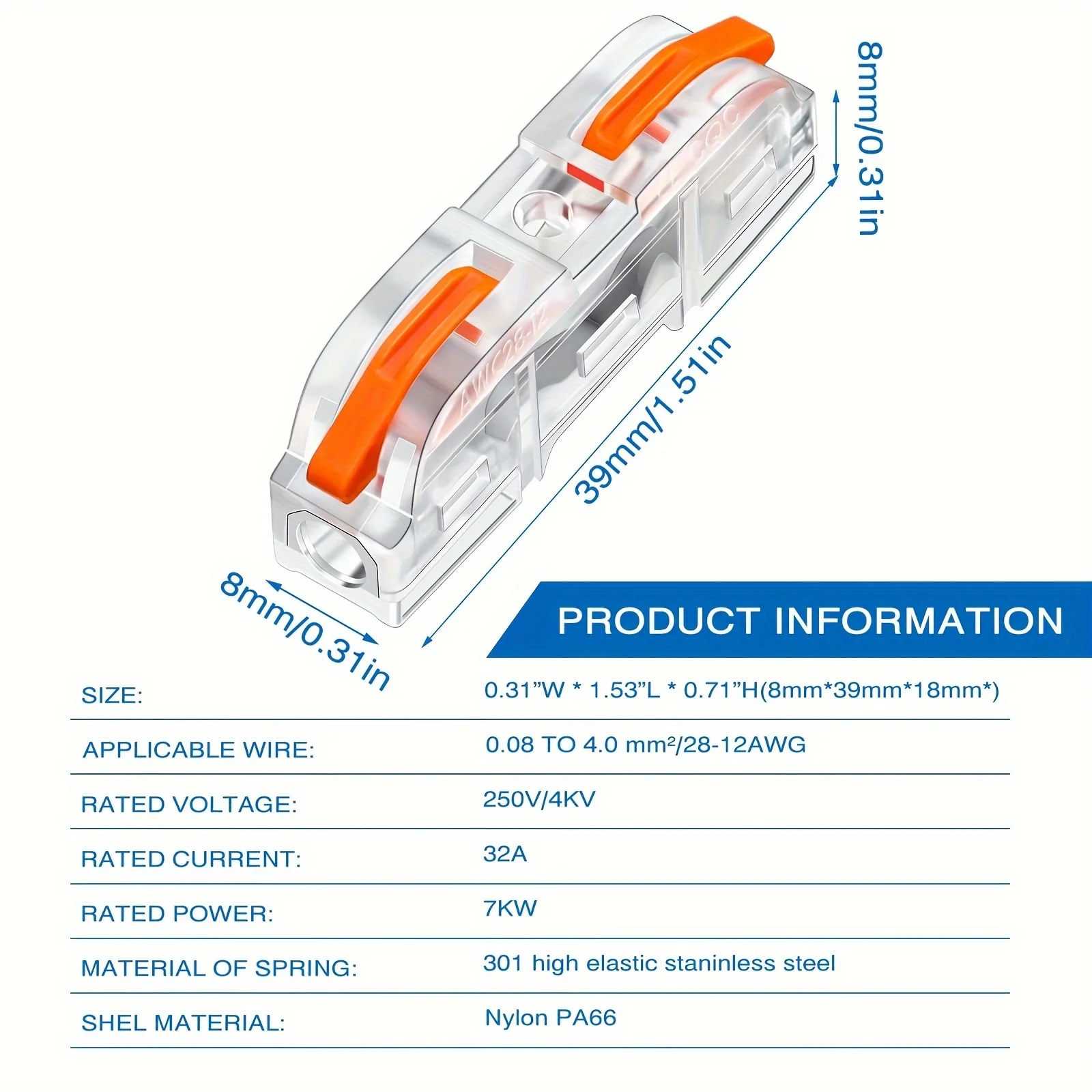 Transparent Type Set Quick Lever Wire Connector Push-in Universal Compact Junction Box Home Electrical Connectors Terminal Block