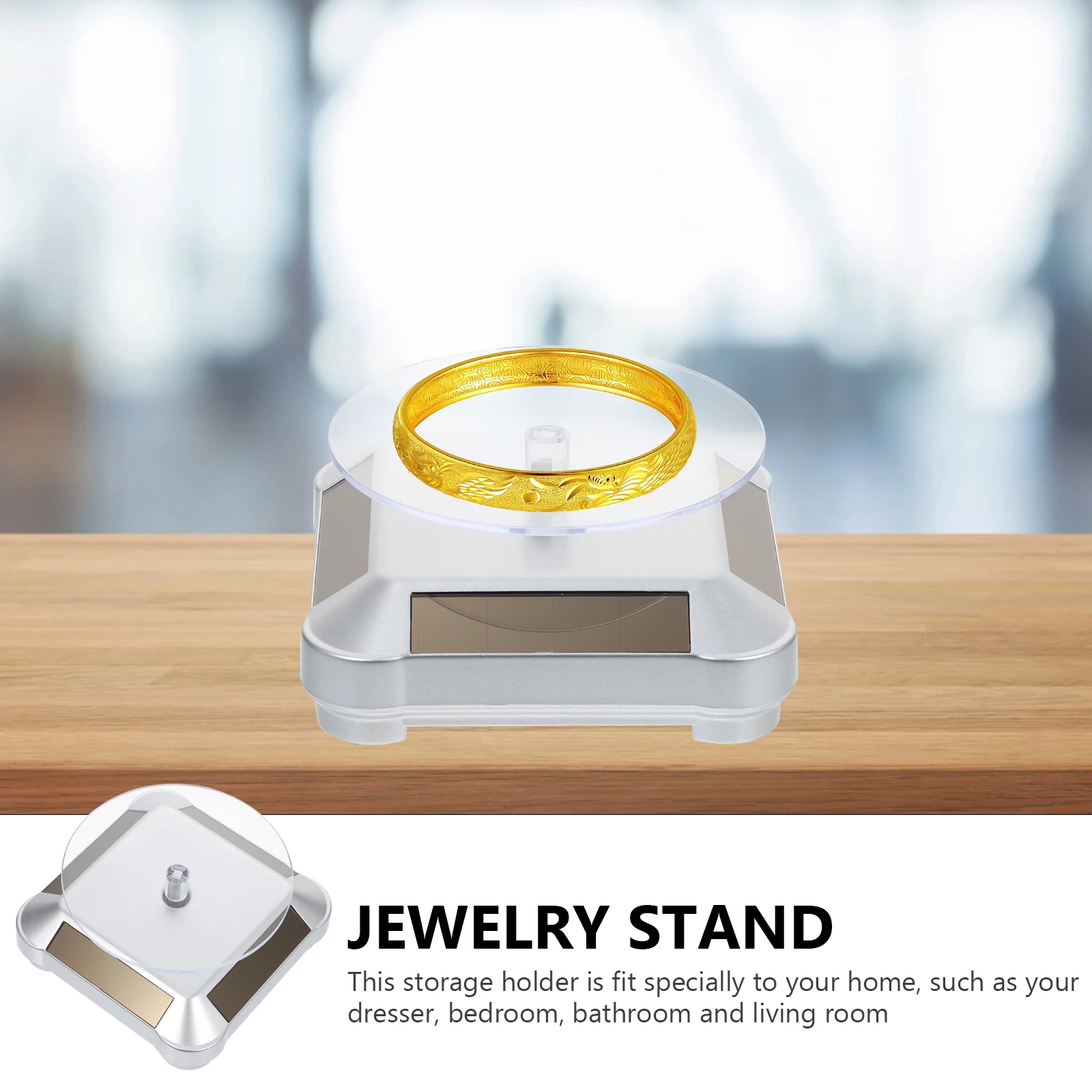 

1pc Jewelry Display Stand Electric Rotating Rack Watch Exhibition Booth Stand Rotating Display For Store Window