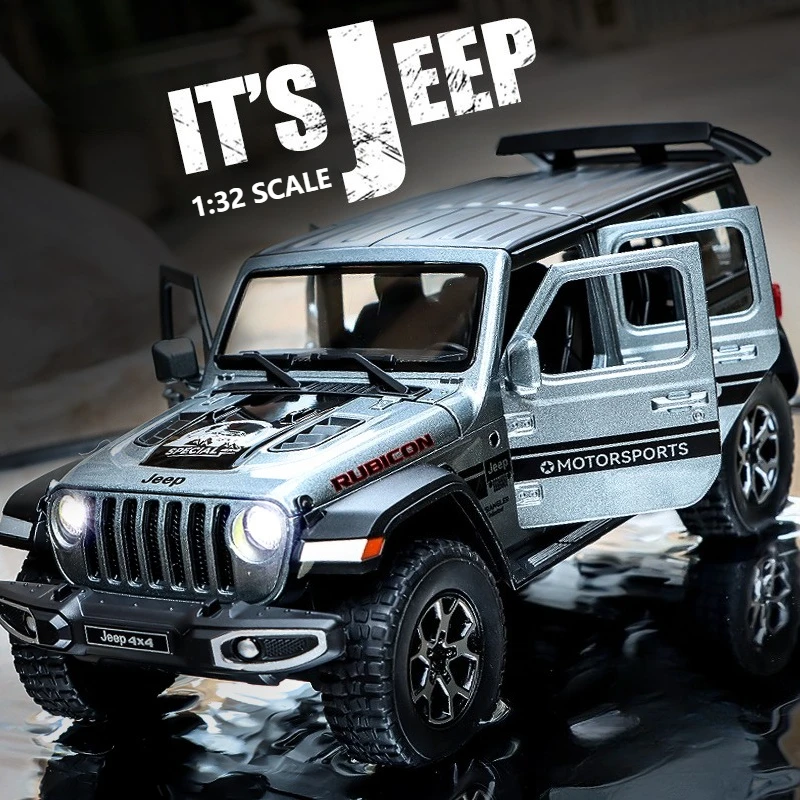 

1:32 Jeep Wrangler Rubicon Off-road car Alloy Model Car Toy Diecasts Metal Casting Sound and Light Car Toys For Children Vehicle