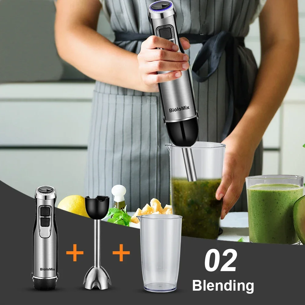 4 in 1 High Power 1200W Immersion Hand Stick Blender Mixer Includes
