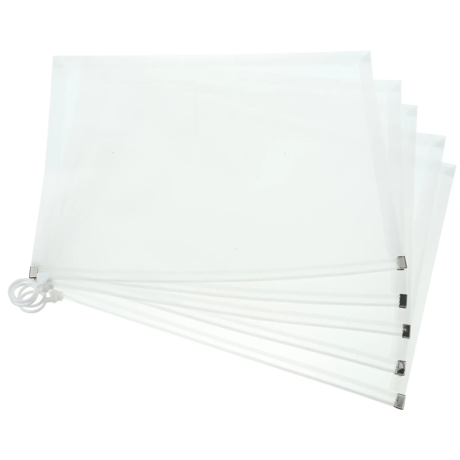 

5Pcs Document Folders PP Material A4 Size Large Capacity Transparent File Pockets Document Storage Organizer Office School Use