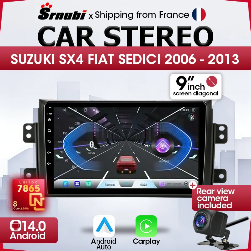 Autoradio multimédia Android 14 Carplay pour Suzuki SX4 SX 4 2006 - 2013, unité centrale BT GPS vidéo DVD DSP, autoradio stéréo