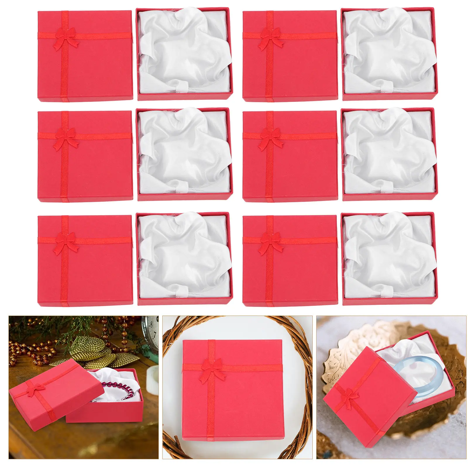 

Подарочная коробка в винтажном стиле, 6 шт., держатель для хранения ювелирных изделий, практичный, прочный, с длительным сроком службы, защитная крышка, компактный, с герметичной крышкой.