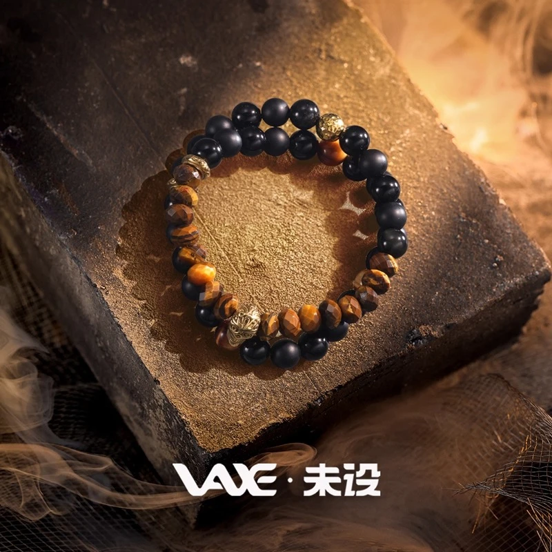 

Skeleton Knight Bracelet Tiger Eye Stone Fashion Trendy Cool Double Loop Bracelet Wealth Lucky Bracelets Man Custom Jewelry Gift