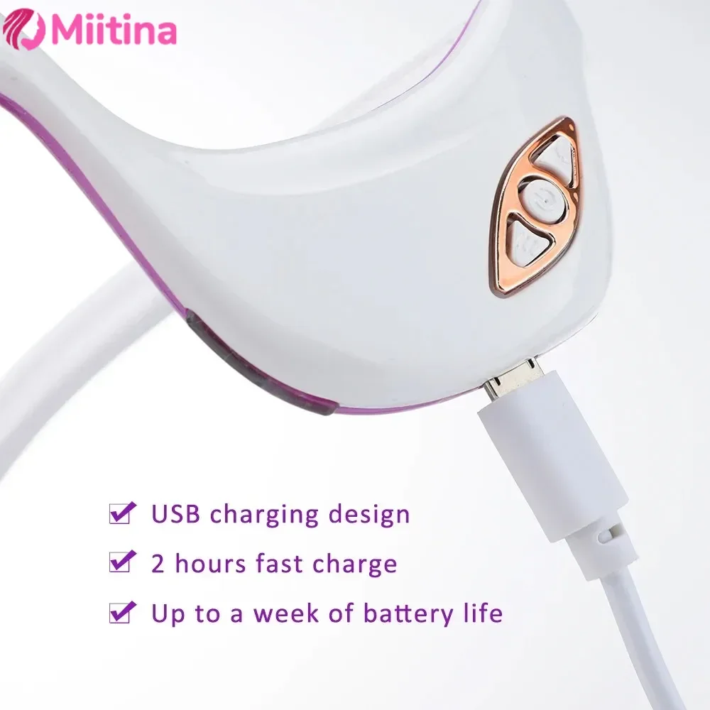 Miitina LED Microcurrent Pulse Eye Massager Relieves Eye Fatigue, Fades Dark Circles, Wrinkles, Heat Treatment,Eye Beauty Device