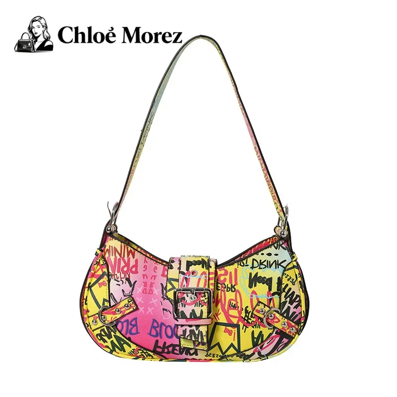 

Graffiti Print Shoulder Bag Urban Artistic PU Crossbody Bag for Women