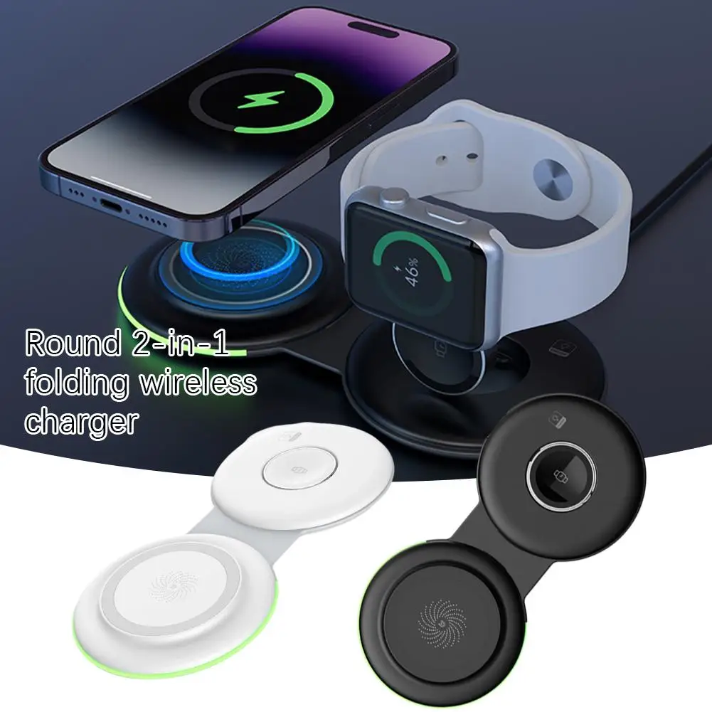 Wireless Charging Station 2 In 1 Wireless Charger For Samsung S24 S23 Ultra S22 S21 Note Z Flip 4/3 Z Fold Galaxy Watch 5 4 R5A1