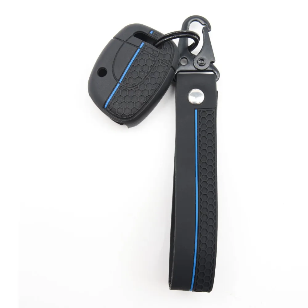 Silicone Remote Key Case For Renault Twingo Clio Kangoo Master with swivel clip Shock Absorbing Non Slip Precise Fit
