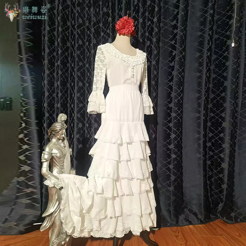 スペインのフラメンコダンススカート女性のカスタマイズセクシーなビッグスイング多層スカート部族スタイルベリーダンスパフォーマンス衣装