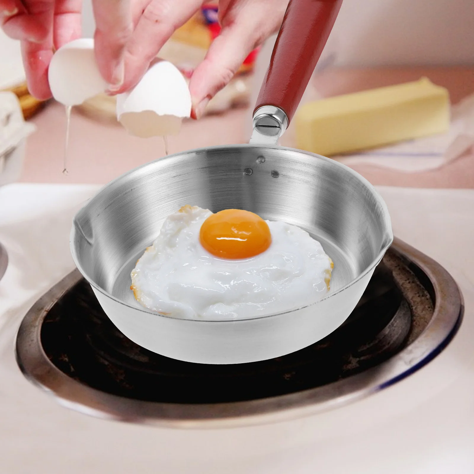 

Lightweight Small Frying Pan Nonstick Egg Cookware 20Cm Flat Base for Even Heating All Stoves Mini Frying Pan Egg Pans Nonstick