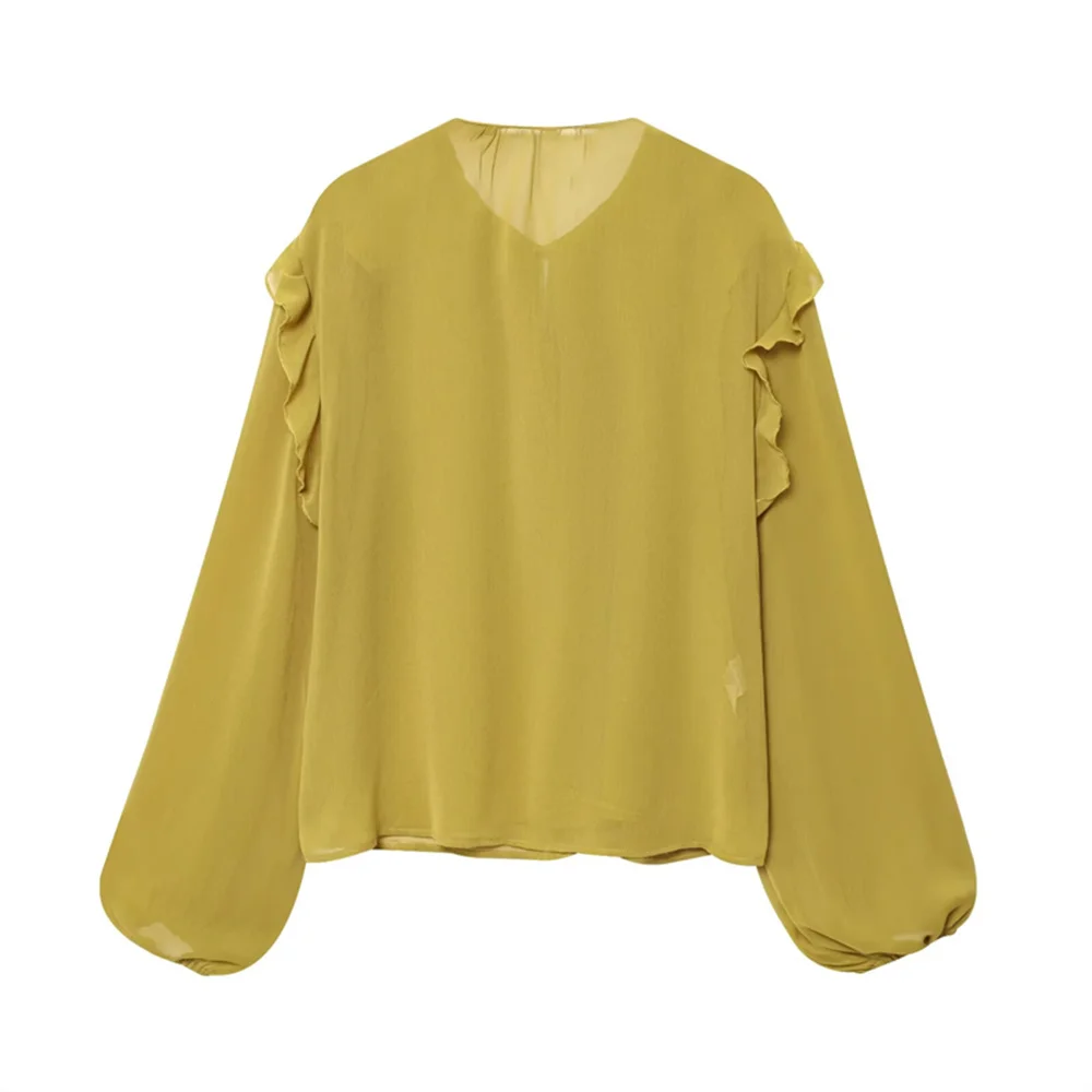 's new women's commuting style simple and fashionable round neck loose tie layered decorative shirt