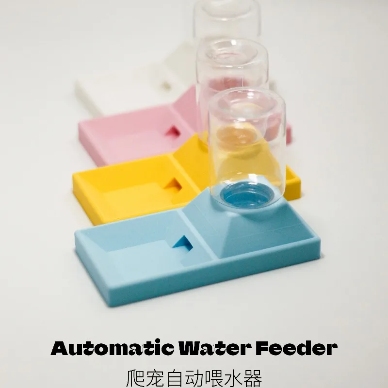 Reptile Auto Water Feeder Hideout Cave, Terrarium Water Bowl for Crested Gecko Lizard Snake Small Exotic‑Pet Hiding Drinking