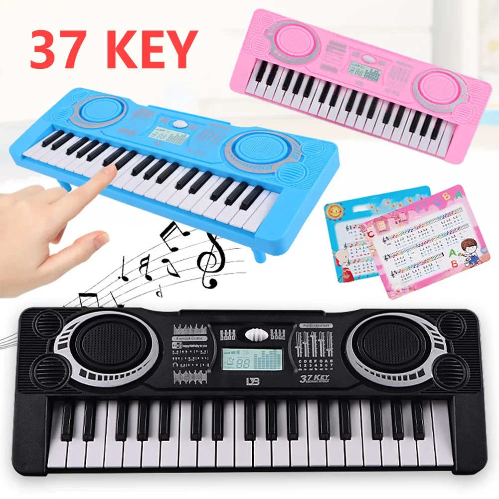 Portable 37 Keys Electronic Piano Digital Keyboard Piano LED Display Musical Instrument Kids Toy Electric Piano For Children