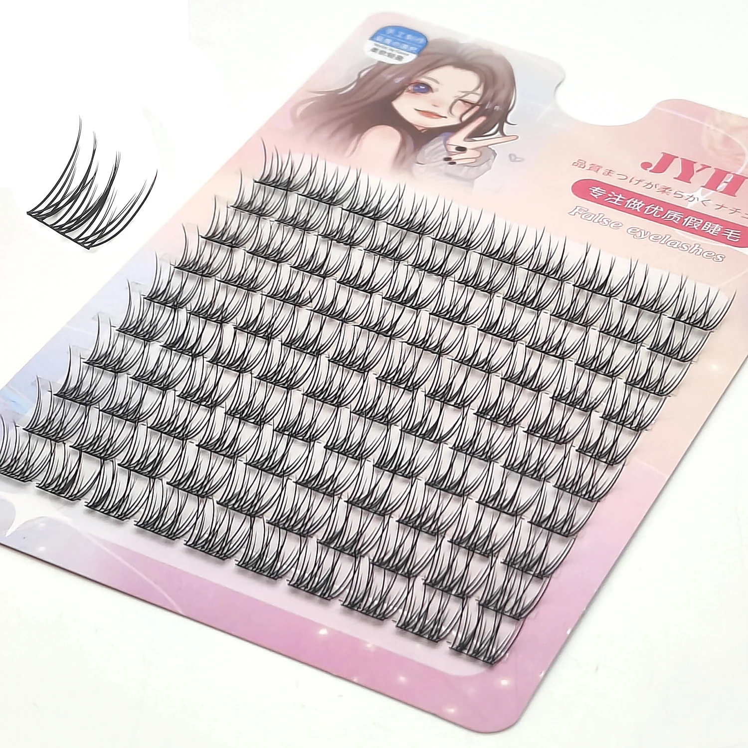 DIY klastry naturalne 10-16mm C/D Curl indywidualne miękkie końcówki lekkie podział podwójne końcówki segmentowe przedłużanie rzęs rzęsy w kształcie jaskółczego ogona