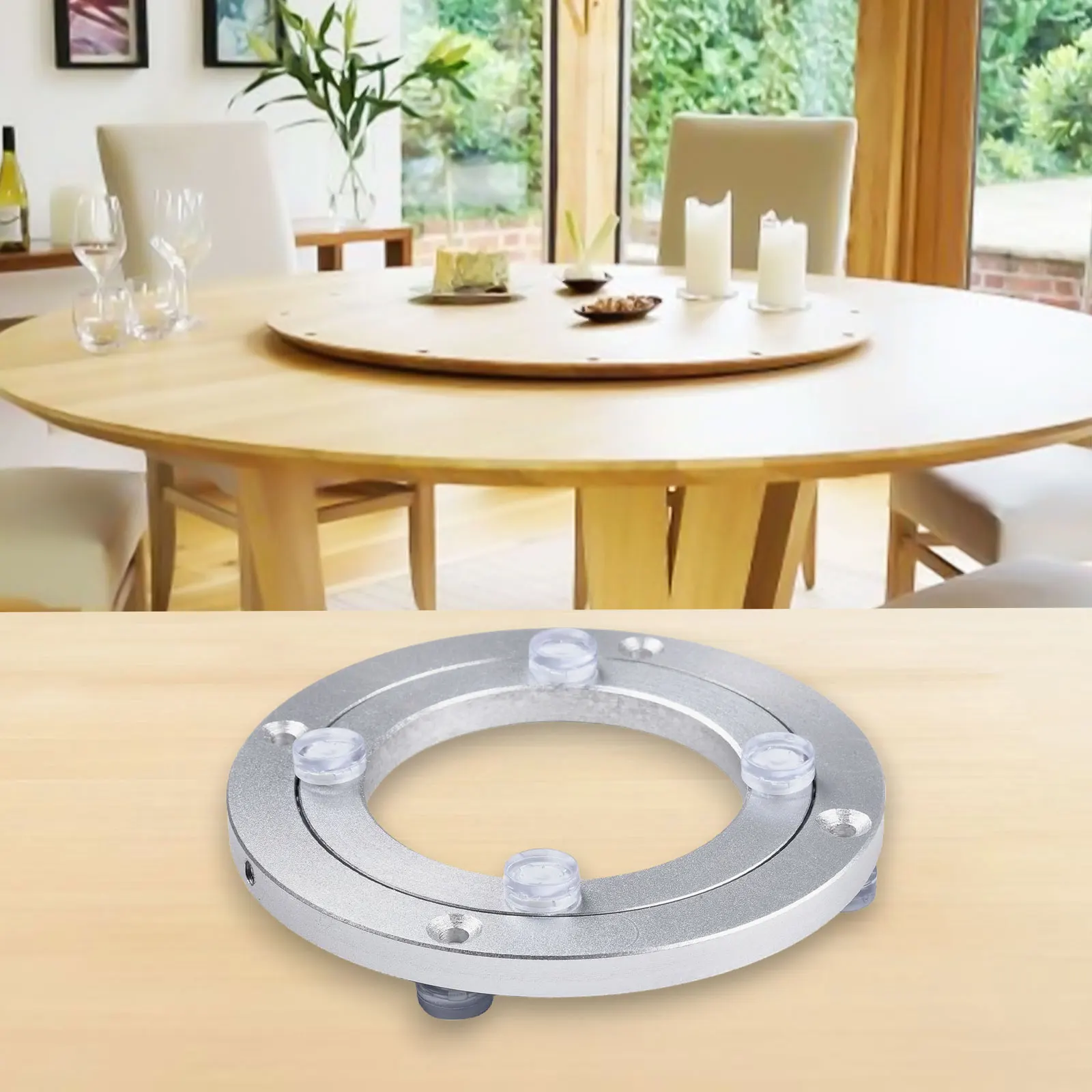 12-39cm obrotowy stół obrotowy z łożyskiem podstawa Lazy Susan stop aluminium do kuchni okrągły stół do jadalni Heavy Duty podstawa Lazy Susan