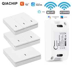 Tuya WiFi Smart Switch RF 433MHz MiNi Wireless Smart Home Empfänger Relais Fernbedienung 110V 220V Arbeit mit Alexa Smart Leben
