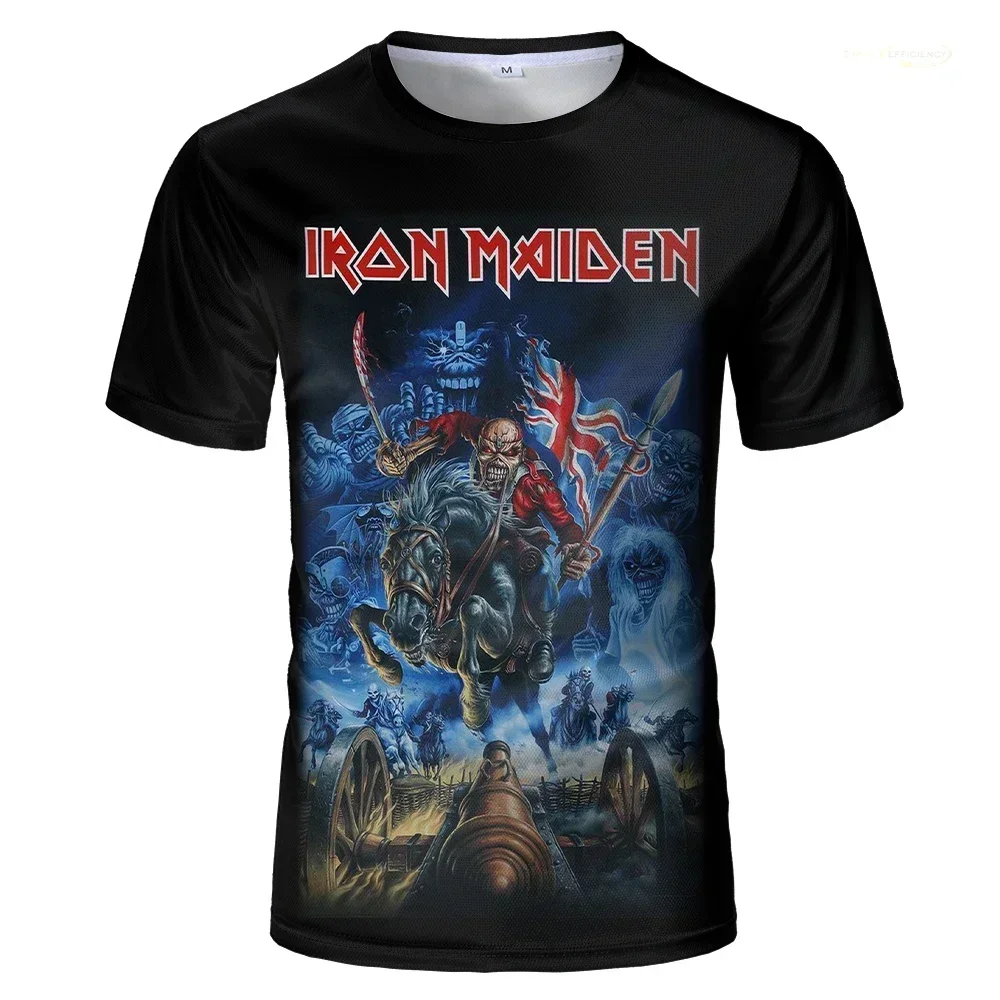 

Iron Maiden Piece of Mind Vintage Tee: Eddie with Chains, 1983 Brain Damage, Black Music Fan Shirt