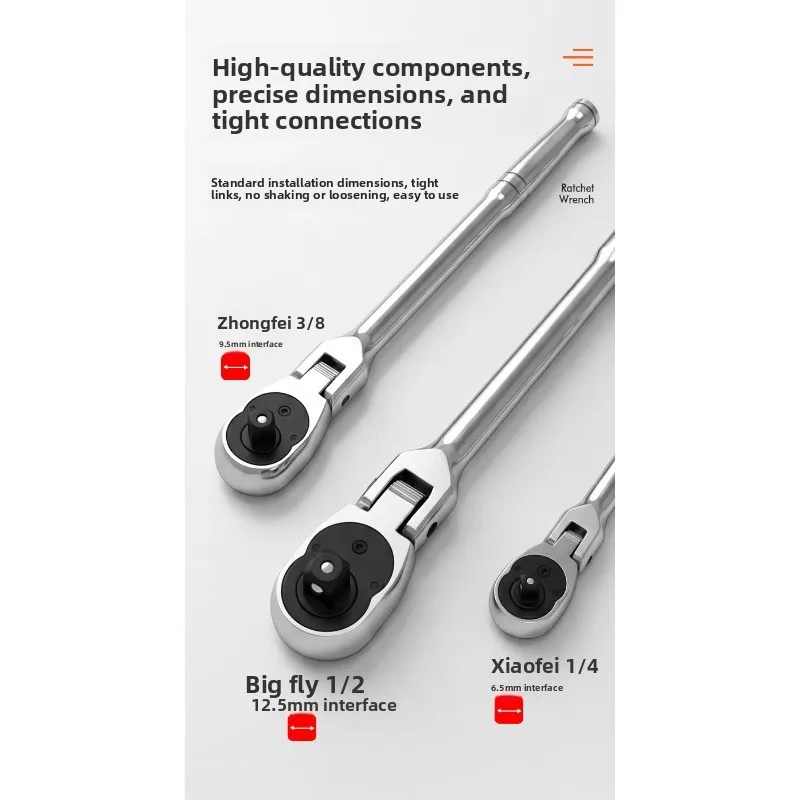 

Mini movable head ratchet wrench 6-piece set 72 teeth two-way labor-saving batch head suitable for auto repair tools