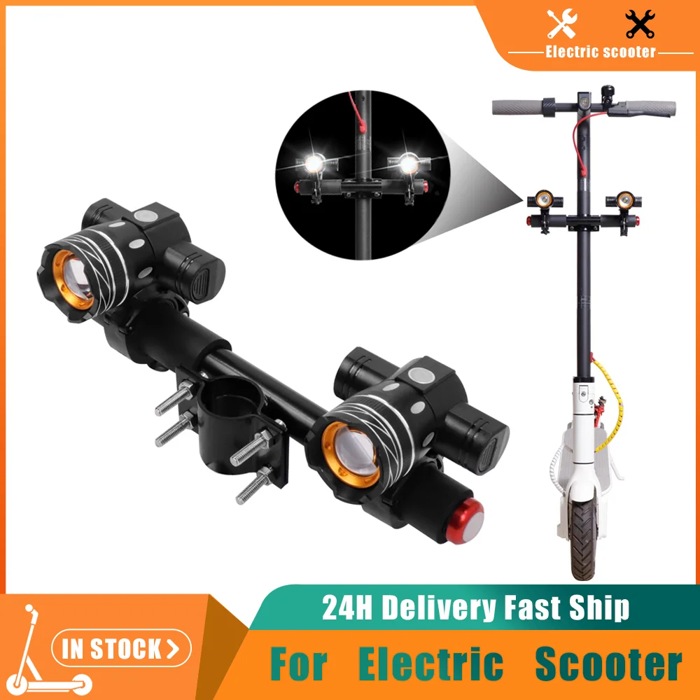 Lampa przednia Lampy LED Reflektor USB Akumulator Zoomable dla Ninebot MAX G30 Dla Xiaomi M365 Skuter elektryczny Regulowane światła