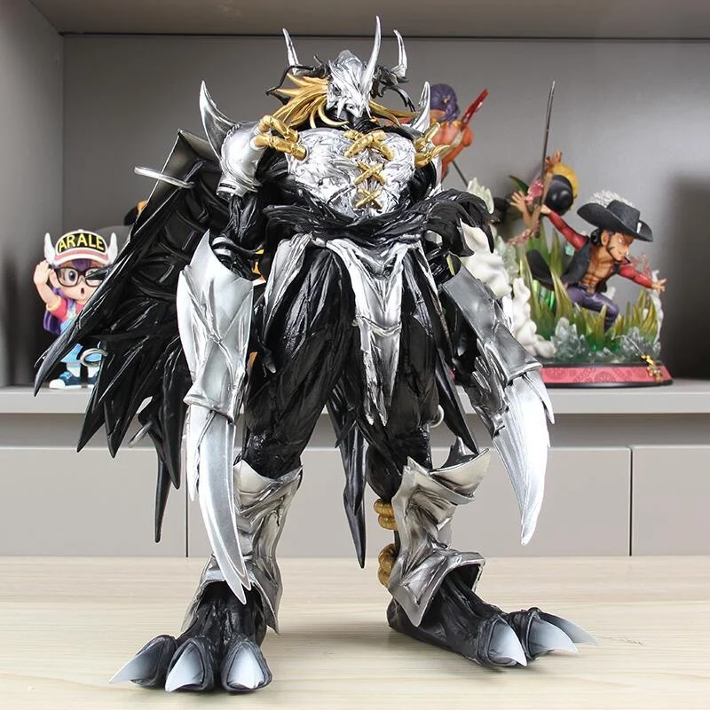 37cm Digimon Adventure Anime Figure Dark Battle Tyrannosaurus Beast Model Doll Eyes Can Emit Light Desk Decoration Ornament Gift