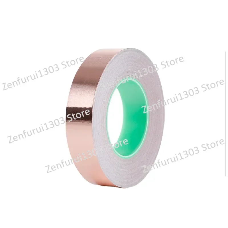 0.05mm*15mm*50M Electrically Conductive Adhesive Flakes Strip Single Sided Shielding Copper Foil Tape Silicone EMI ShieldingPTFE