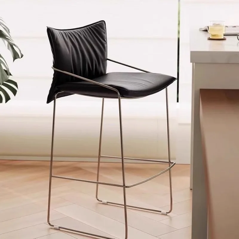 style thickened leather, bar chair, high stool backrest, bar beauty salon chair, home and commercial leisure chair