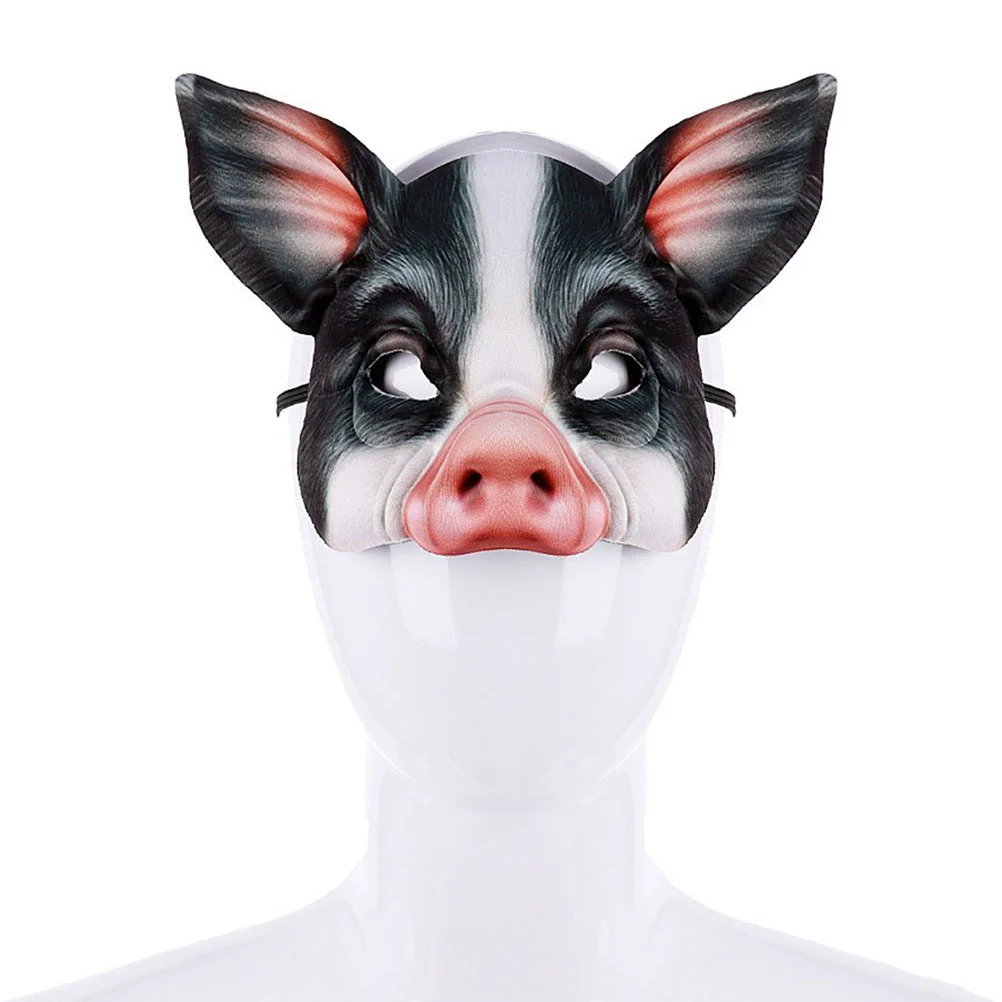 Realistic Pig Mask Funny Masquerade Halloween Masks for Adults Half Face Dancing